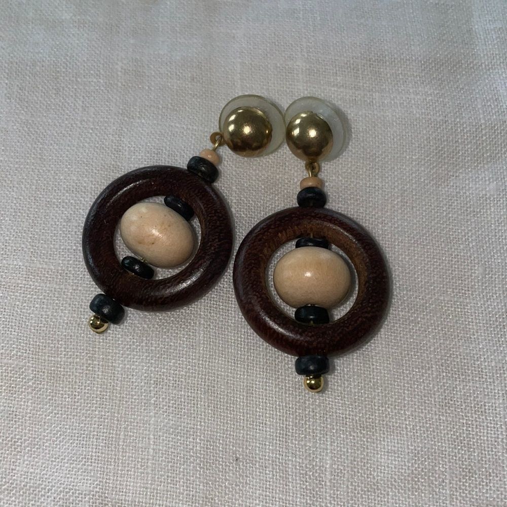 Vintage Wooden Earrings